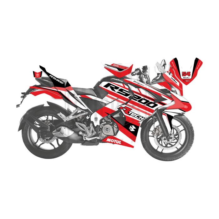 Bajaj Pulsar RS200 Rtech Turqoise Theme Graphic Kit Decal Wrap Set