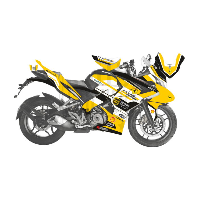 Bajaj Pulsar RS200 Ferrari Graphic Kit Decal Wrap Sticker Set