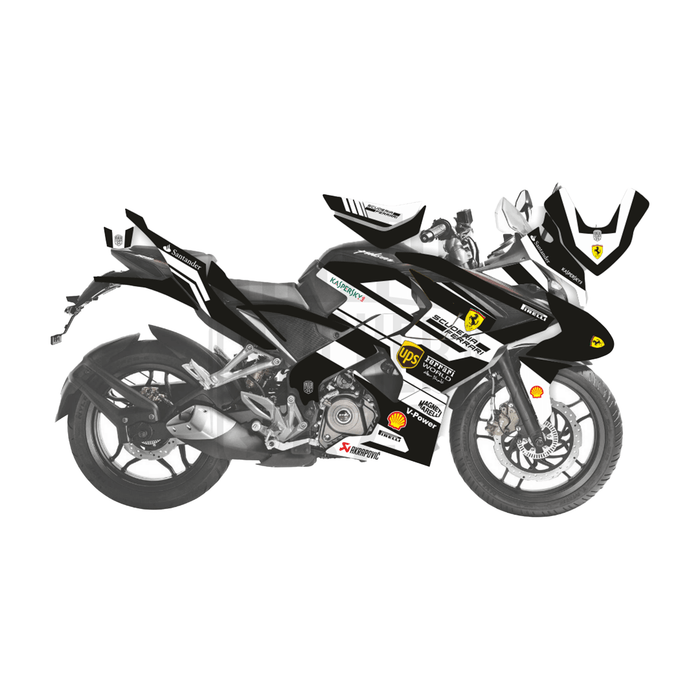 Bajaj Pulsar RS200 Ferrari Graphic Kit Decal Wrap Sticker Set