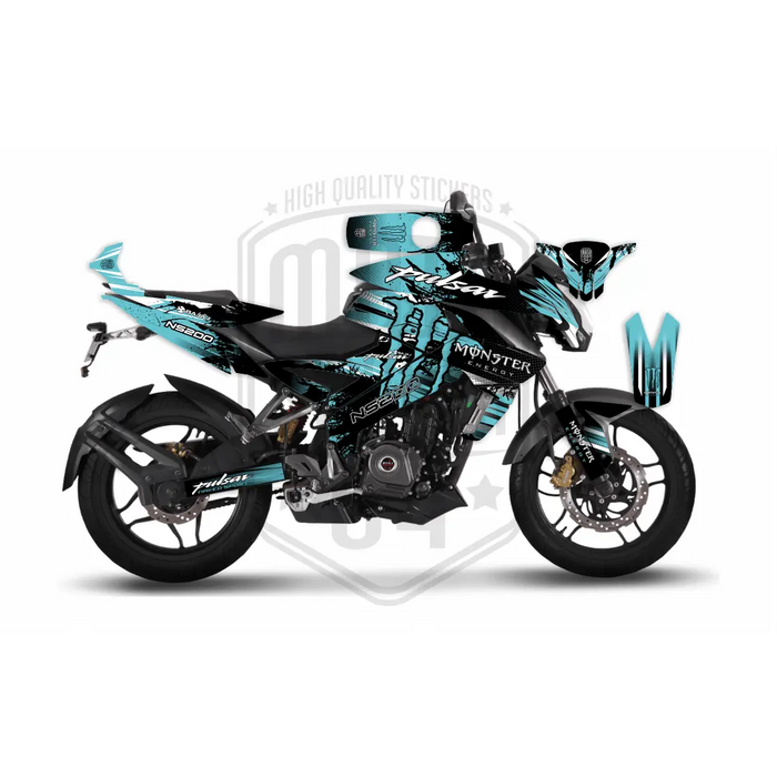 Bajaj Pulsar NS200 Monster Blue Energy Graphic Kit Bikerz Kingdom