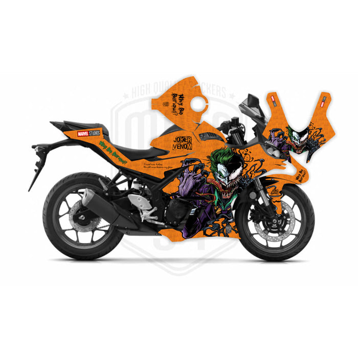 Yamaha Venom & Joker Graphic Sticker Decal Wrap Kit Fits Yamaha R3 R25 2019-2022