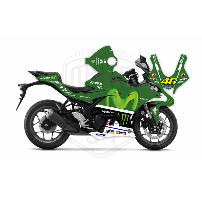 Kit di adesivi grafici Yamaha R25 Movistar per Yamaha R3 R25 2019 2022 Bikerz Kingdom