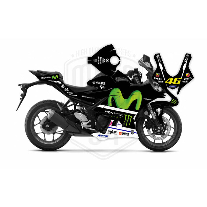 Yamaha R25 Movistar Graphic Sticker Decal Wrap Kit Fits Yamaha R3 R25 Bikerz Kingdom
