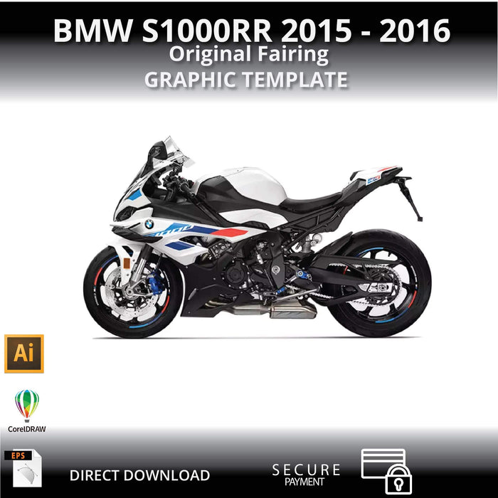 BMW S1000RR 2015-2016 Motorcycle 1:1 Vector Graphic Template