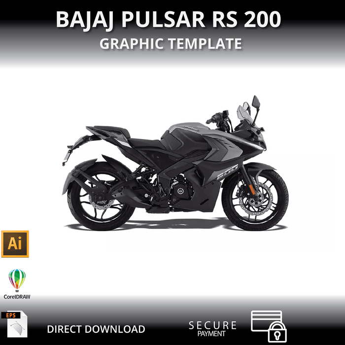 Bajaj Pulsar Motorcycle 1:1 Vector Graphic Template