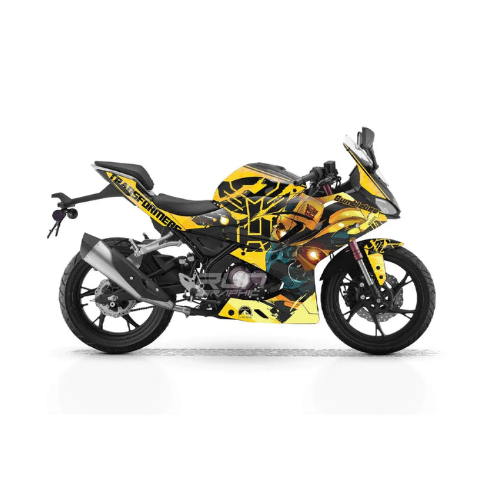 RKS SRK 125 R raphic Kit 2023-2025 Bumble Bee Transformers Design Bikerz Kingdom