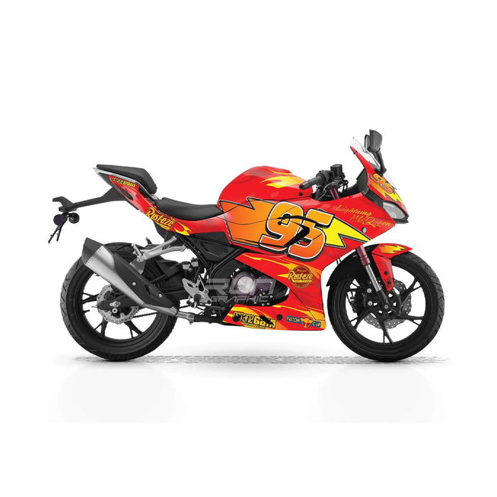 RKS SRK 125 R Graphic Kit 2023-2025 Lightning McQueen Design Bikerz Kingdom