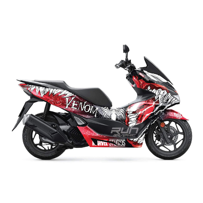 Honda PCX 125 2025 Marvel Venom Graphic Kit Full Decals Bikerz Kingdom