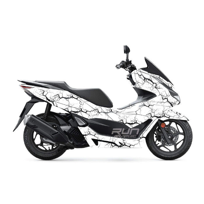 Honda PCX 125 2025 White Lightning Graphic Kit Full Decals Bikerz Kingdom