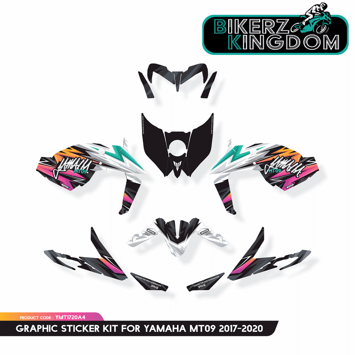 PREMIUM RANGE Yamaha MT09 Graffiti Graphic Kit fits 2017 - 2020