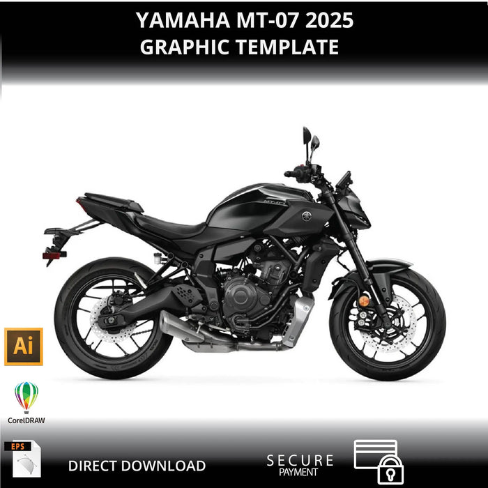YAMAHA TRACER MT-07 2025 Graphic Template Motorcycle 1:1 Vector Bikerz Kingdom