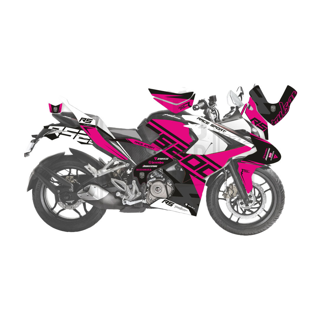 Bajaj Pulsar 2015 2022 RS200 Pink Race Sport Graphic Kit Decal