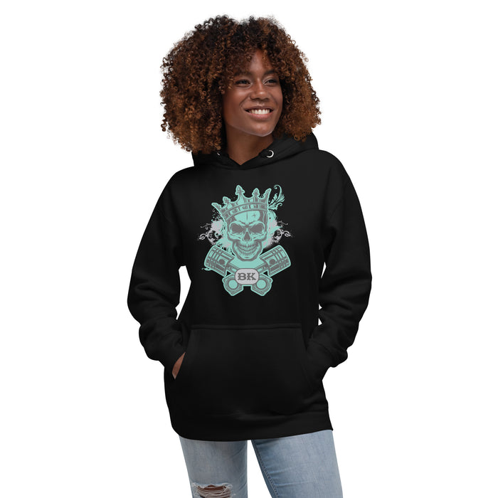 Womens Premium Bikerz Kingdom Skull Hoodie